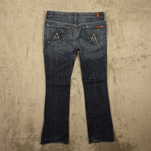 7 For All Mankind “A-Pocket” Bootcut Jeans Women’s 29 Dark Wash Stretch Premium - Picture 10 of 15